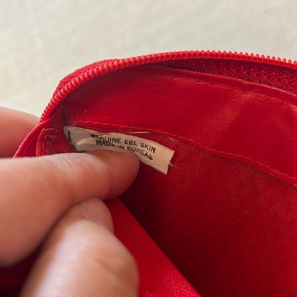 EEL SKIN VINTAGE RED WALLET - Picture 11 of 16